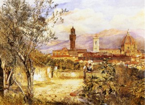 View of the Duomo fro the Mozzi Garden Florence 1877